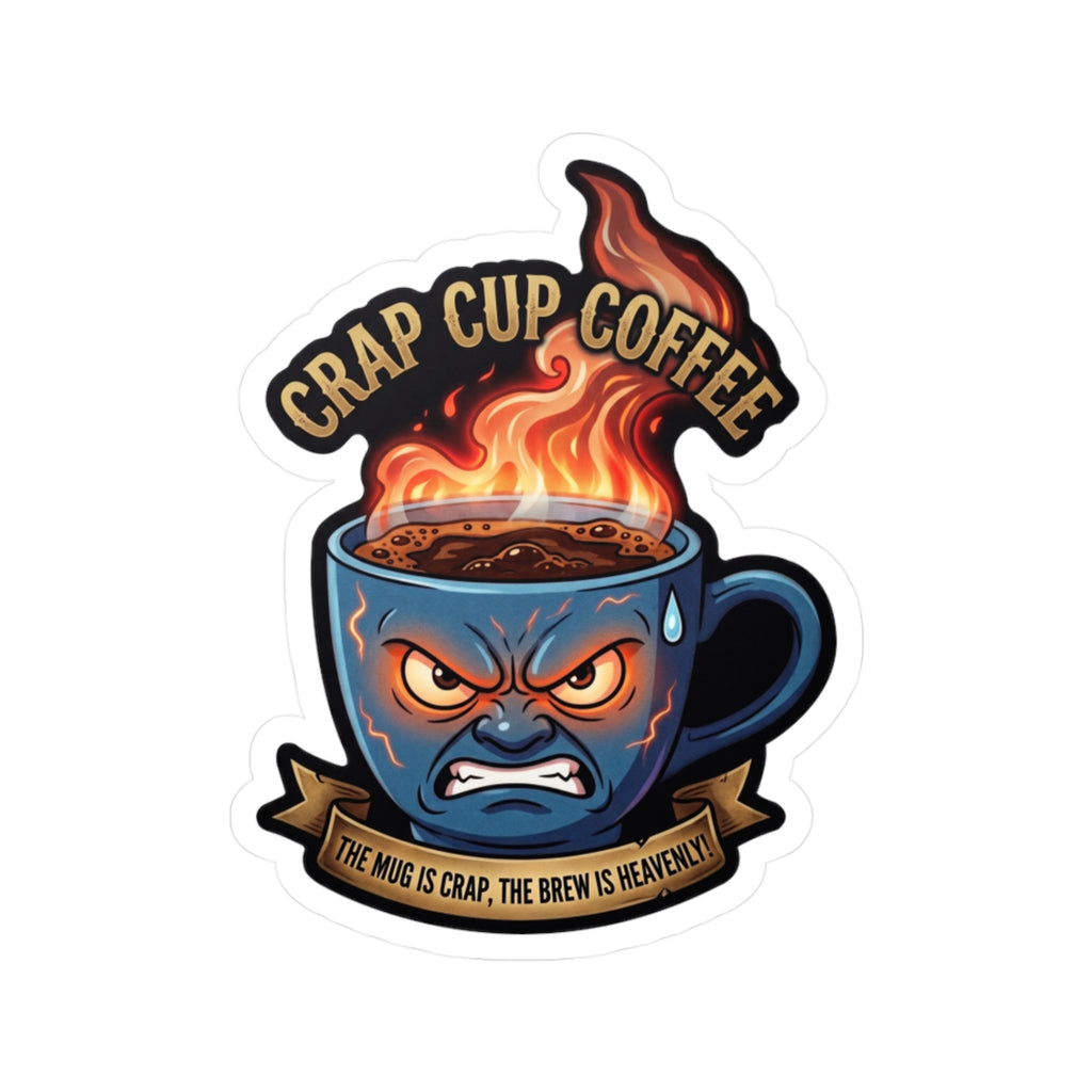 Crap Cup Coffee Sticker Vinyl Sticker